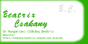 beatrix csakany business card